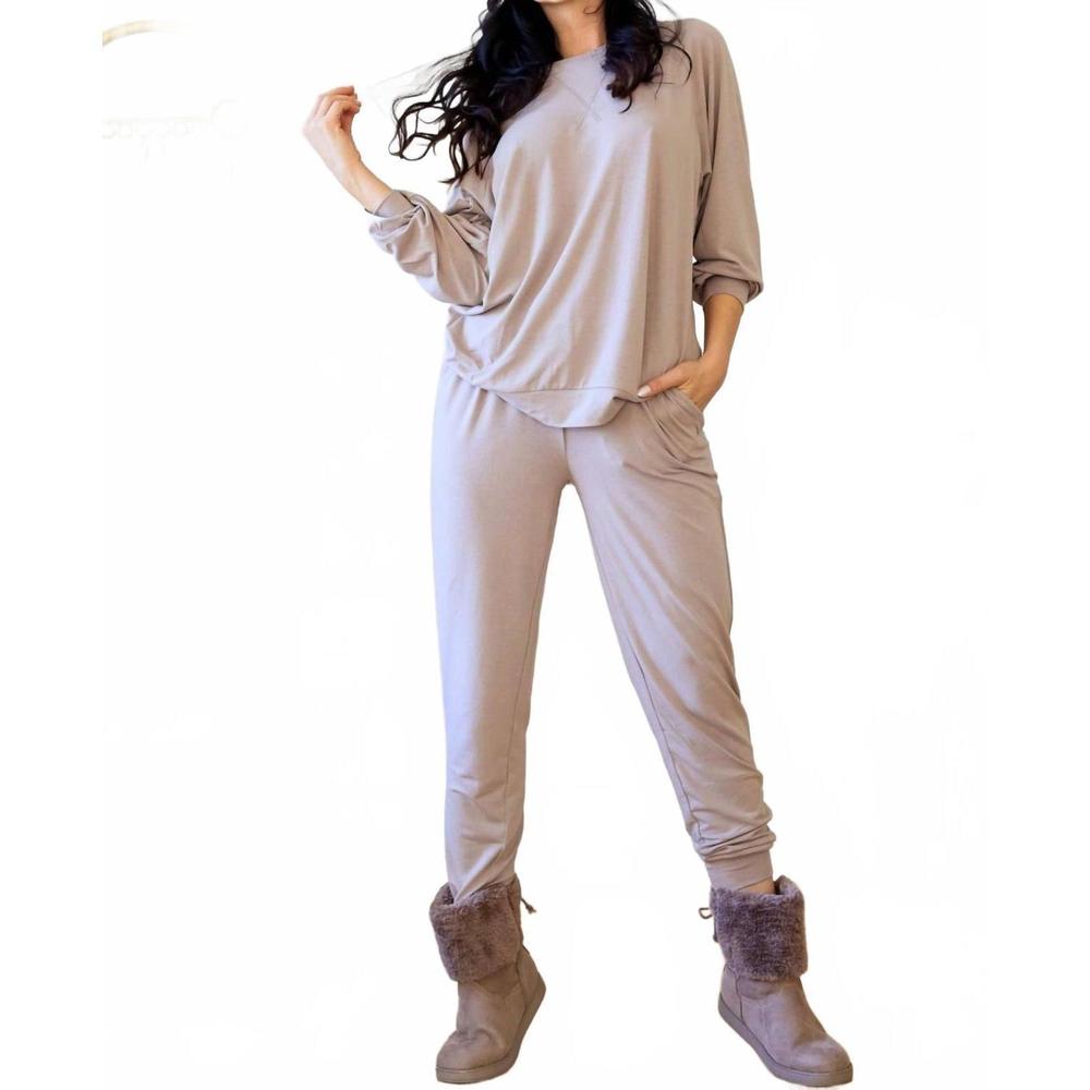 NEW LITTLE SECRET OF MINE all day cozy lounge set in ash mocha